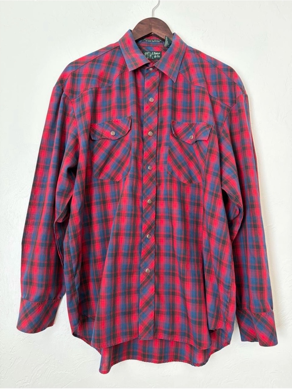 Vintage Men’s J. Forest & Co. Plaid Pearl Snap Shirt